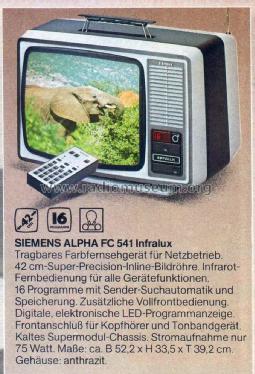 Alpha FC541 Infralux; Siemens & Halske, - (ID = 1763602) Television