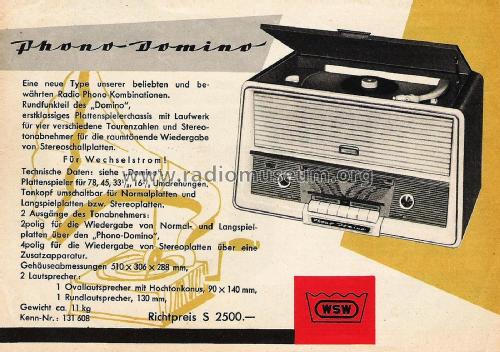 Phono-Domino 608W ; Siemens-Austria WSW; (ID = 2089396) Radio