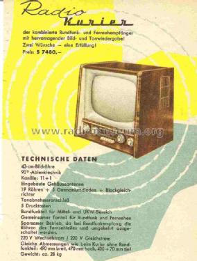 Radio-Kurier FSR840; Siemens-Austria WSW; (ID = 708944) Fernseh-R