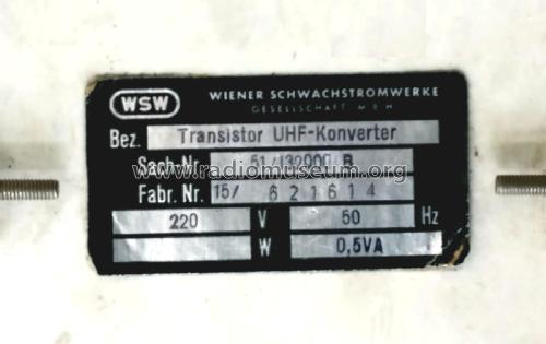 Transistor UHF-Konverter 51/132000 B; Siemens-Austria WSW; (ID = 2304183) Converter