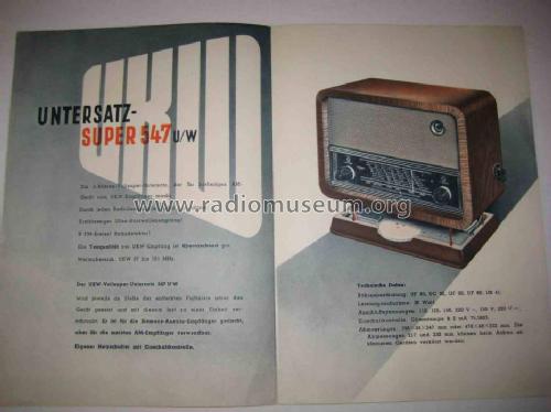 UKW-Untersatz-Super 547U; Siemens-Austria WSW; (ID = 1169472) Radio