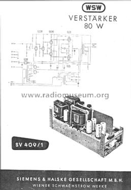 Verstärker 80 Watt SV 409/1; Siemens-Austria WSW; (ID = 1495733) Ampl/Mixer