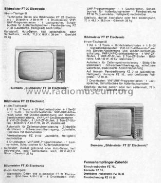 Bildmeister FT 22 Electronic; Siemens & Halske, - (ID = 2806055) Televisore