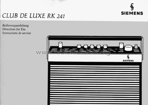 Club de Luxe RK241; Siemens & Halske, - (ID = 2915390) Radio