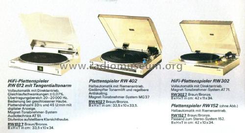 HiFi Plattenspieler RW302; Siemens & Halske, - (ID = 2980262) Enrég.-R