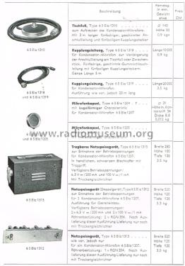 Kondensator-Mikrofon SM 20 6S Ela 1207 ; Siemens & Halske, - (ID = 2752053) Microphone/PU