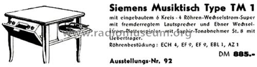 Musiktisch TM1; Siemens & Halske, - (ID = 2787265) Radio