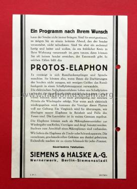 Protos Elaphon 2; Siemens & Halske, - (ID = 2823439) Radio