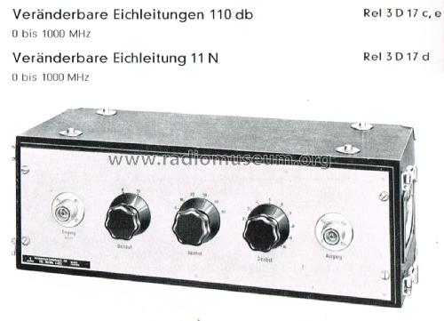 Veränderbare Eichleitung - Variable Attenuator 0...110dB 0-1000 MHz Rel 3D17c; Siemens & Halske, - (ID = 2792530) Equipment