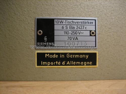 10 W-Tischverstärker 6 S Ela 2427 c; Siemens & Halske, - (ID = 659301) Ampl/Mixer