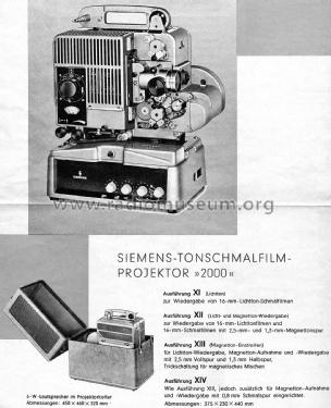 16 mm Schmalfilm-Projektor 2000; Siemens & Halske, - (ID = 2462359) R-Player