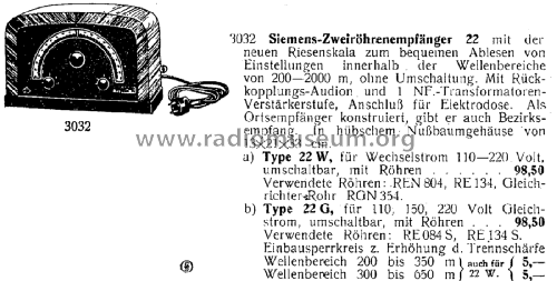 22W ; Siemens & Halske, - (ID = 2286017) Radio