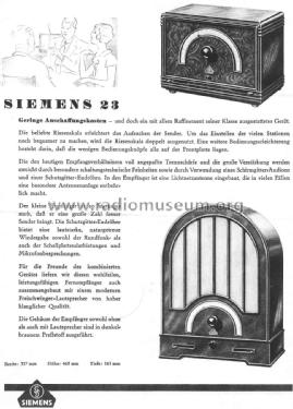 23GL; Siemens & Halske, - (ID = 1258630) Radio