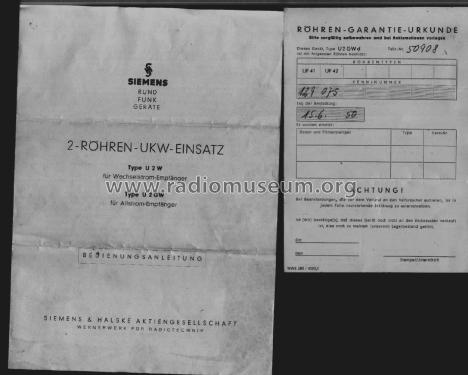 2 Röhren-UKW-Einsatz U2 GW d; Siemens & Halske, - (ID = 1748215) Converter