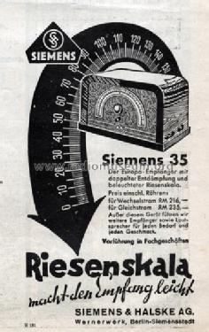 35W; Siemens & Halske, - (ID = 395971) Radio