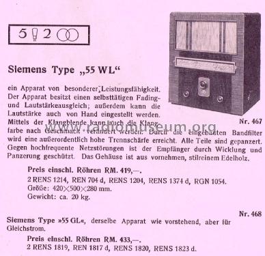 55WL; Siemens & Halske, - (ID = 1795826) Radio