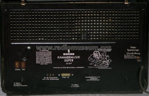 Kammermusik-Super 92GW ; Siemens & Halske, - (ID = 171327) Radio