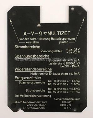 A-V-Ω-Multizet ; Siemens & Halske, - (ID = 2310873) Equipment