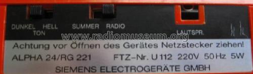 Alpha RG221; Siemens & Halske, - (ID = 741245) Radio