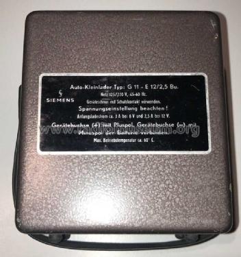 Auto-Kleinlader - Ladegerät G11-E12, G11A; Siemens & Halske, - (ID = 2654251) Power-S