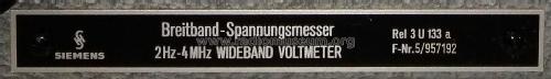 Breitband-Spannungsmesser [Wideband Voltmeter] Rel 3 U 133; Siemens & Halske, - (ID = 2488553) Equipment