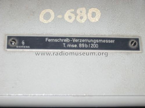 Fernschreib-Verzerrungsmesser T mse89b/200; Siemens & Halske, - (ID = 1385429) Equipment