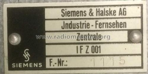 Industrie-Fernsehen Zentrale IF Z 001; Siemens & Halske, - (ID = 2487722) Diversos