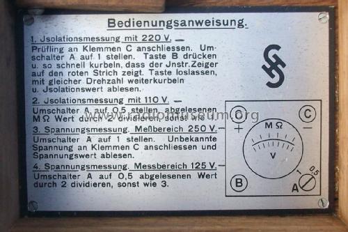 Isolations und Spannungs Messgerät ; Siemens & Halske, - (ID = 1937527) Equipment