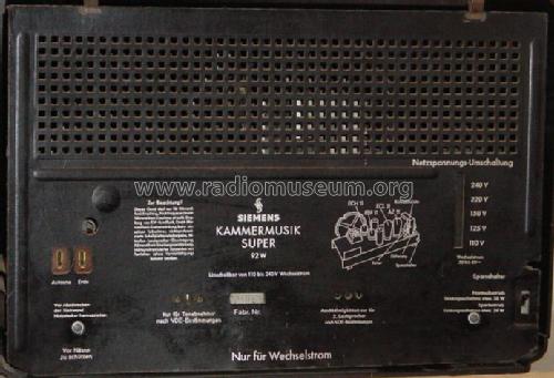 Kammermusik-Super 92W ; Siemens & Halske, - (ID = 33282) Radio
