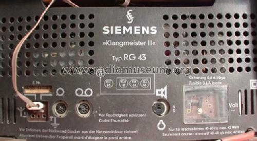 Klangmeister III RG43; Siemens & Halske, - (ID = 36376) Radio