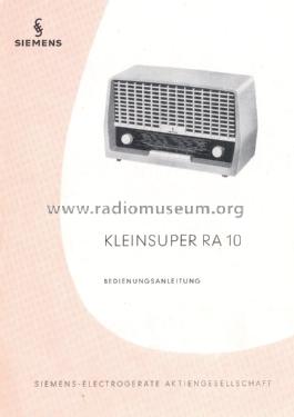 Kleinsuper RA10; Siemens & Halske, - (ID = 2607293) Radio