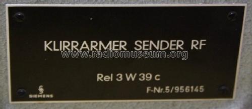 Klirrarmer Sender RF Rel 3W39 c; Siemens & Halske, - (ID = 1648259) Equipment