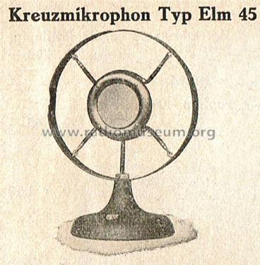 Kreuzmikrophon Elm 45; Siemens & Halske, - (ID = 2610117) Microphone/PU