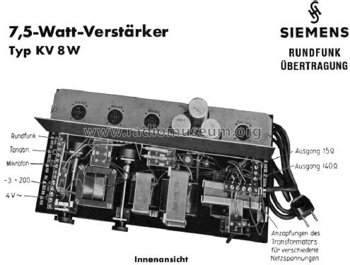 7,5-Watt-Verstärker KV8W; Siemens & Halske, - (ID = 963476) Ampl/Mixer