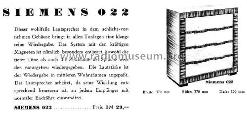 Lautsprecher 022; Siemens & Halske, - (ID = 1257058) Speaker-P