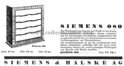 Lautsprecher 080; Siemens & Halske, - (ID = 1257113) Speaker-P