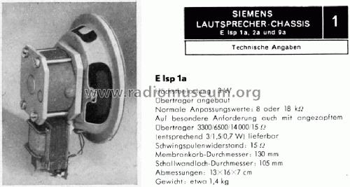 Lautsprecher-Chassis E lsp1a; Siemens & Halske, - (ID = 1232890) Speaker-P