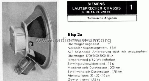 Lautsprecher-Chassis E lsp2a; Siemens & Halske, - (ID = 1232889) Speaker-P