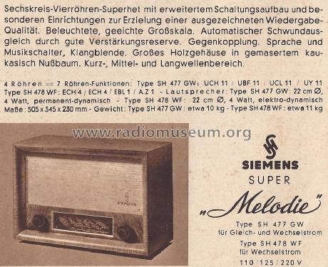Melodie SH477GW; Siemens & Halske, - (ID = 1560555) Radio