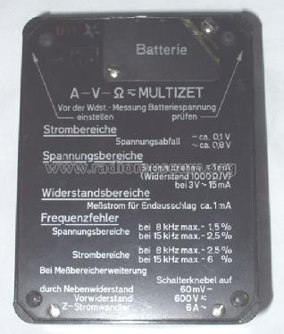 A-V-Ω-Multizet ; Siemens & Halske, - (ID = 115805) Ausrüstung