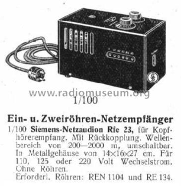 Netzaudion Rfe23; Siemens & Halske, - (ID = 66870) Radio