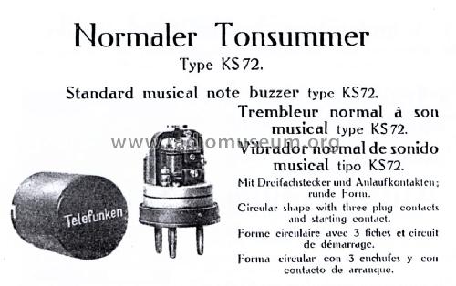 Normaler Tonsummer KS 72; Siemens & Halske, - (ID = 2020713) Equipment