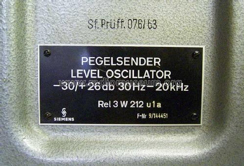 Pegelsender 3W212u1a; Siemens & Halske, - (ID = 467332) Equipment