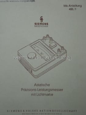 Präzisions Leistungsmesser L25P3-169; Siemens & Halske, - (ID = 1327481) Equipment