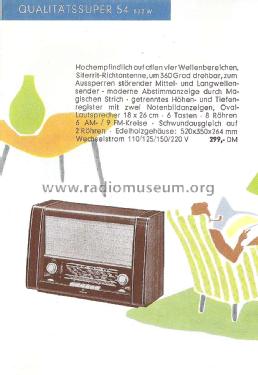 Qualitätssuper 54 832W; Siemens & Halske, - (ID = 1670201) Radio