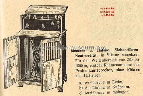 Siebenröhren-Neutrogerät - Neutrodyne-Empfänger Rfe15; Siemens & Halske, - (ID = 1673204) Radio