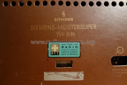 Siemens-Meistersuper D91; Siemens & Halske, - (ID = 1537604) Radio
