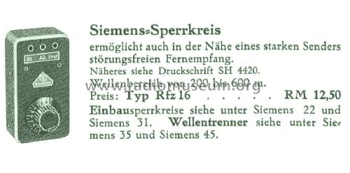 Sperrkreis Rfz16; Siemens & Halske, - (ID = 1335667) mod-past25