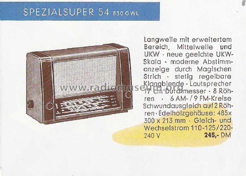 Spezialsuper 54 SH830GW/L; Siemens & Halske, - (ID = 1670199) Radio