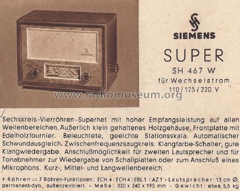 Super SH467W; Siemens & Halske, - (ID = 1560556) Radio